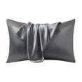 thumbnail image 3 of Bowayaoa Satin Solid Color Pillowcase Set, Imitation Silk Pillowcase for Sleeping, Soft Sateen Reversible Pillowcase, Smooth Polyester Pillowcase for Bed and Sofa, 3 of 7