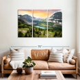 thumbnail image 2 of Elephant Stock Glacier National Park View Wall Art - Horizontal Multi Panel Canvas - 3 Pieceliving Room Wall Decor - Photography Nature Multi Panel - Orange And Gray Decor - 57" x 36", 2 of 4