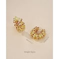 thumbnail image 3 of SNGIA 18K Gold Plated Chunky Twisted Open Hoop Earrings for Women with Ruby Accent, 3 of 5