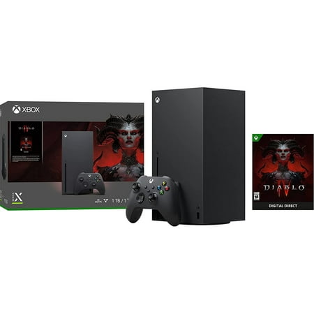 Open Box Microsoft Xbox Series X - Diablo IV Bundle - Includes Diablo IV and Bonus in-game Content - 1TB SSD Gaming Console - 4K Gaming - 4K Streaming, Carbon Black
