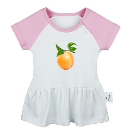 

Fruit Apricot Pattern Dresses For Baby Newborn Babies Skirts Infant Princess Dress 0-24M Kids Graphic Clothes (Pink Raglan Dresses 12-18 Months)