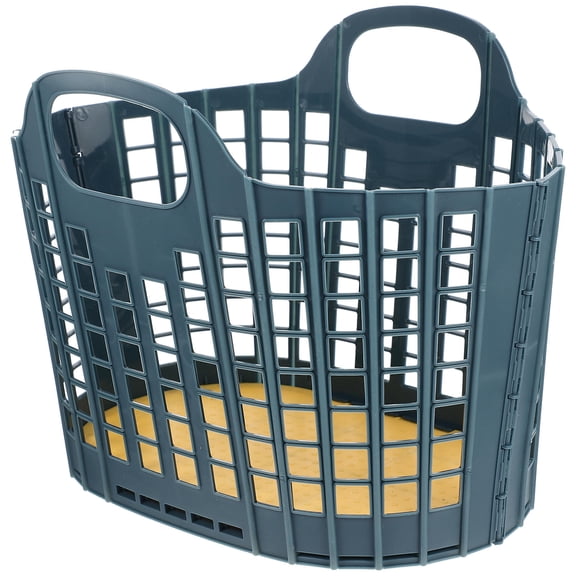 TABLZONE Blue Foldable Storage Basket for Kitchen Use Multi Function Plastic Basket with Handle Design