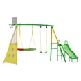 thumbnail image 4 of Swing Set for Kids Outdoor Swing Sets Heavy-Duty Metal Swing Set with Slide Backyard Swing Sets Holds Up to 440lbs for Ages 3-8, 4 of 15
