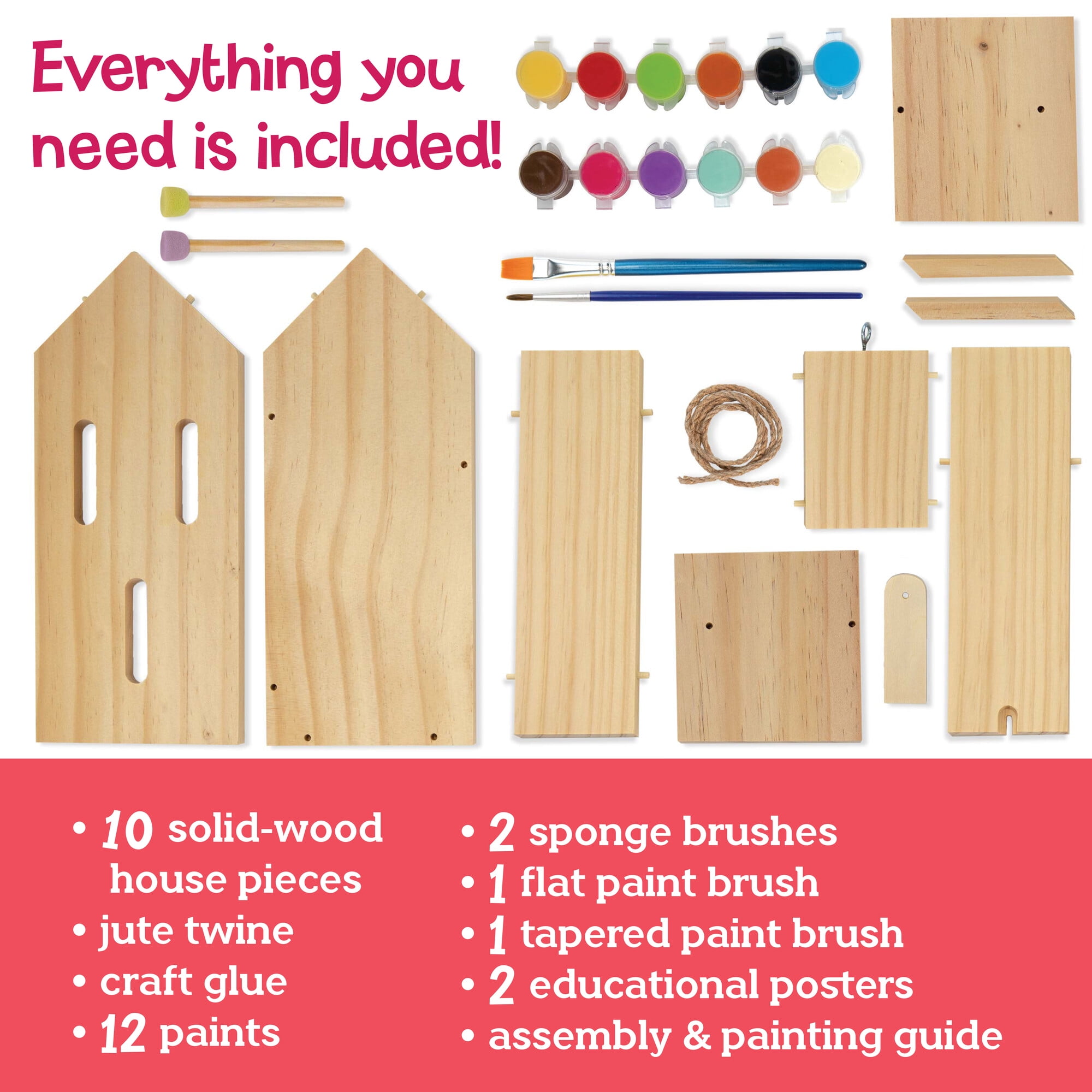 MindWare Make Your Own Butterfly House Kit, Butterfly Craft Kit for Kids Age 5 and Up