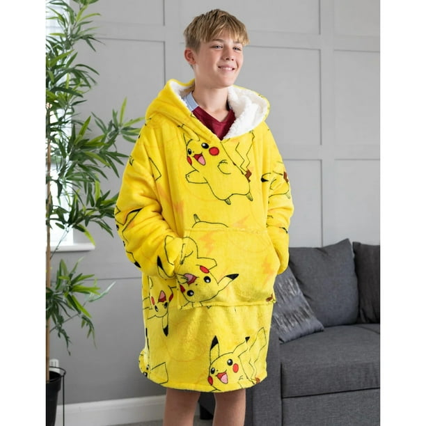 Pokemon Boys/Girls Pikachu Oversized Hoodie Blanket 