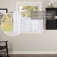 thumbnail image 3 of VHC Brands Sheer Solid Color Cotton Farmhouse Kitchen Curtains Rod Pocket Ruffling 24x36 Tier Pair, Soft White, 3 of 6