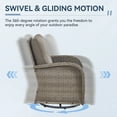 thumbnail image 6 of Bellefurn Patio Swivel Chairs Set of 2 Outdoor Swivel Rocker Patio Chair with Side Table,Wicker Patio Furniture Set for Porch Deck Backyard Poolside, 6 of 12