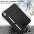 thumbnail image 2 of Dteck For iPad Air 4 10.9 Generation 2020 / Pro 11 2020 & 2018, Heavy Duty Hybrid Shockproof Kickstand without Front Screen Protector Case Cover, black, Black, 2 of 4