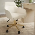 thumbnail image 5 of Martha Stewart Upholstered Office Chair in Off White/Polished Brass, 5 of 12