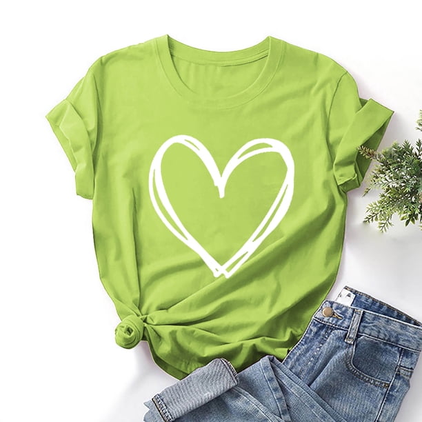Fiudx Ofertas Flash Artículos En Oferta Top de Manga Corta para Mujer, Informal, con Cuello Redondo, Sexy, con Estampado Degradado, Regular, para Verano