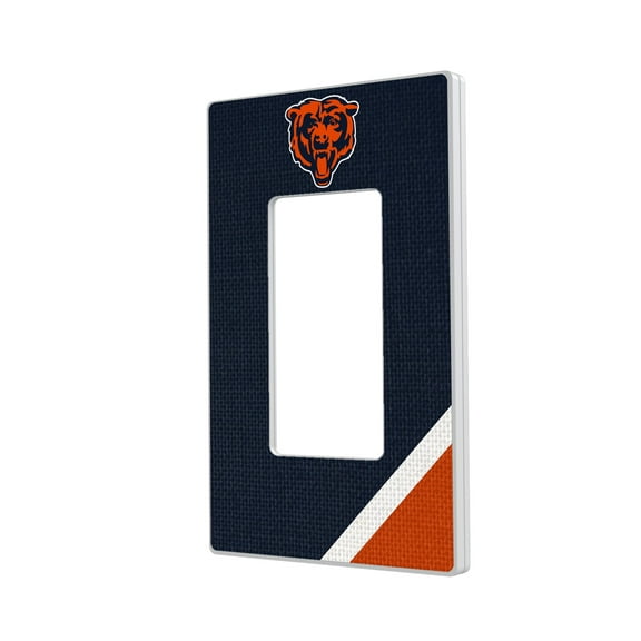 Chicago Bears Diagonal Stripe Single Rocker Light Switch Plate
