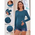 thumbnail image 2 of Weardear 3 Pack Maternity Shirts Long Sleeve Side Ruched Pregnancy Workout Tops with Thumb Hole Casual Crew Neck Tshirts for Women, 2 of 6