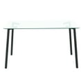 thumbnail image 7 of Modern Tempered Glass Table With 6 Chairs, Black Metal Frame, For Living & Dining Rooms, Transparent Legs, Room Area, Elegant, 7 of 7