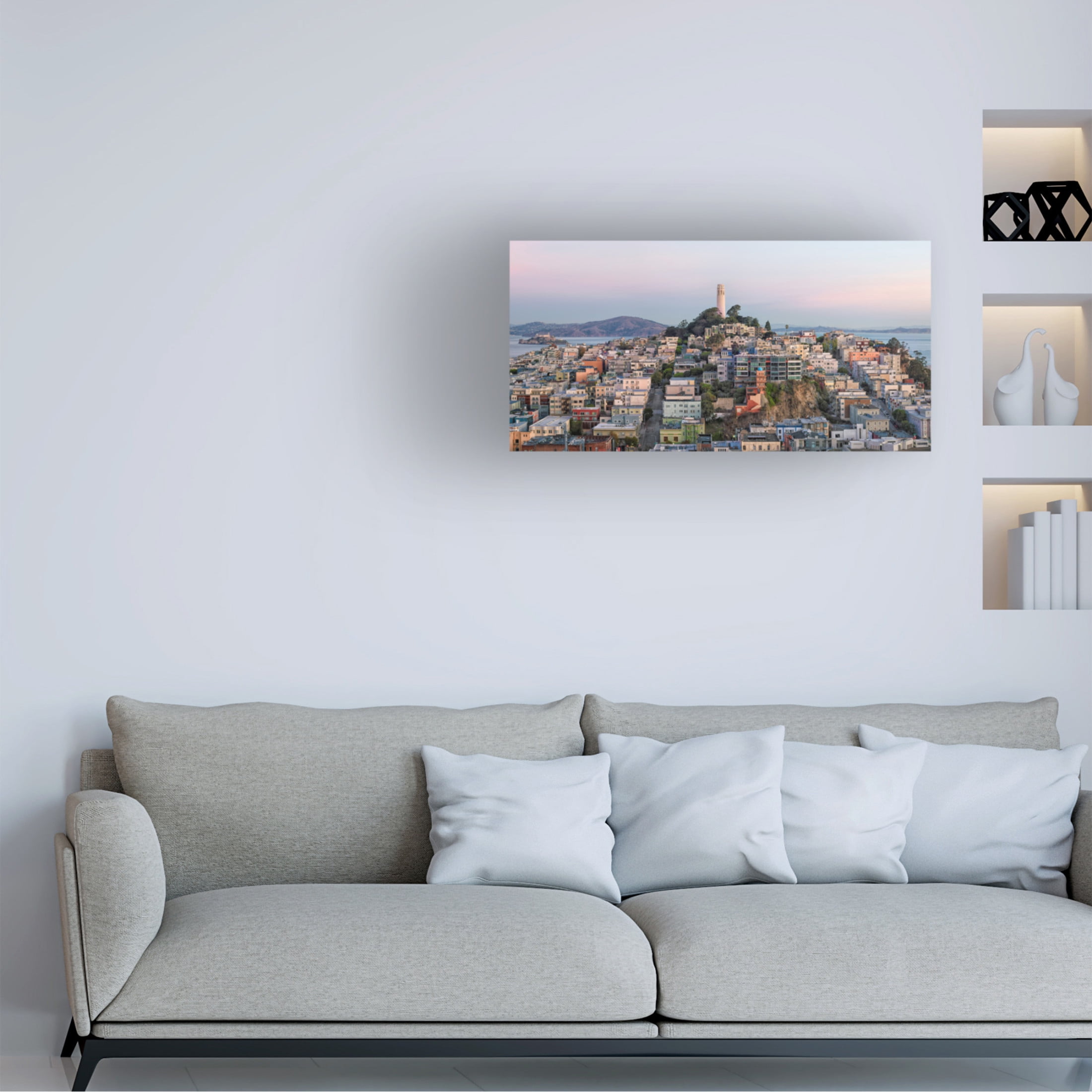 Canvas Wall Art - Lee Sie 'Telegraph Hill' Wall Art for Living Room, Bedroom, or Office Décor by Trademark Fine Art - 19 x 10 Inches