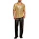 thumbnail image 2 of Camisas de lentejuelas INSPIRE CHIC para hombres, camisa brillante de disco de los 70, botón abajo, de manga corta, tops metálicos L dorado, 2 of 6