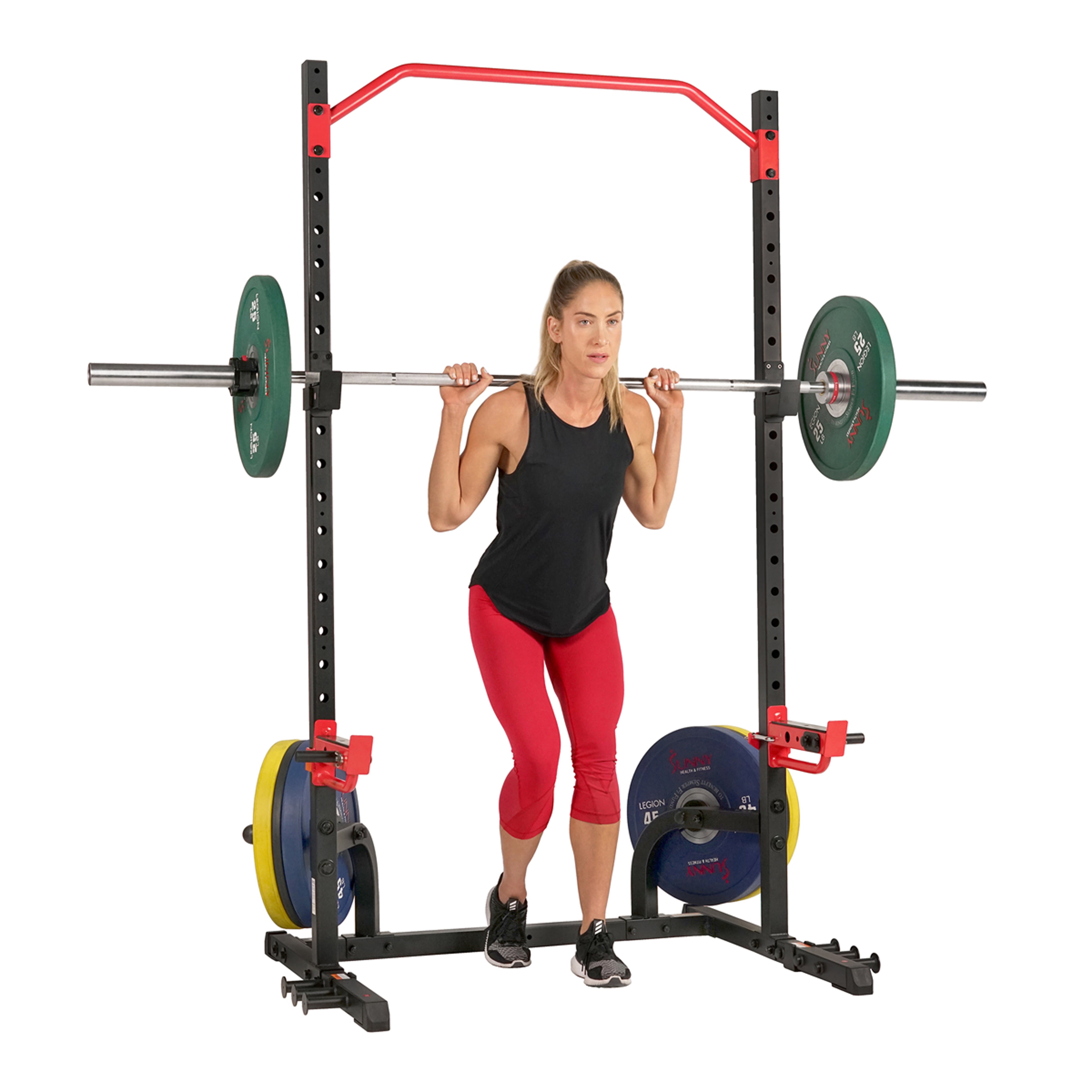 Sunny Health & Fitness Power Zone Squat Stand Rack Power Cage Power Rack 