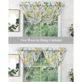 thumbnail image 5 of Waterfall Valances for Windows, Eucalyptus Lemon Kitchen Sheer Valance Curtains, Sage Green Leaf Blue Flower Fruit Rod Pocket Elegant Swag Valances for Living Room Bedroom, 47.2"x38.5", 2 Panel, 5 of 8