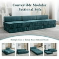 thumbnail image 3 of Convertible Modular Sectional Sofa, Minimalist Chenille Sofas Couches, Armless Accent Chair with Removable Back Cushion for Living Room, Bedroom Office, Apartment, Small Space, Green, 1 Seat, 3 of 7