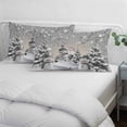 thumbnail image 3 of Grey Christmas Pillow Covers, Linen Long Throw Pillow Case, Snowman Winter Snowflake Xmas Tree Holiday Pillow Protector Decorative Cushion Cover for Living Room/Bedroom 24" x 36", 3 of 8