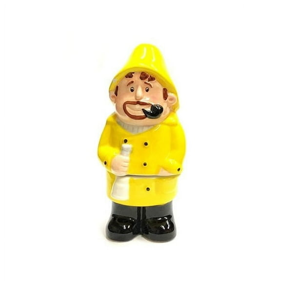 BeachCombers Ceramic Whaler Fisherman Salt & Pepper Shaker Set - Yellow Coat (2-Piece Set)