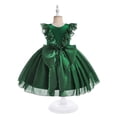 thumbnail image 4 of USNSM (3-10 Years) Girls Fashion Cute Tulle Tutu Flower Girl Birthday Dress Soft Comfy Breathable Long Dresses Green 6 Years, 4 of 5