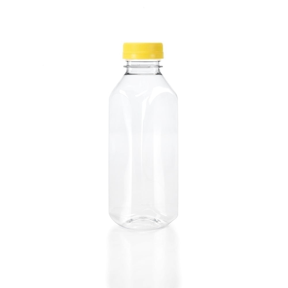 48 TEC Juice Bottles 1 Litre Pack Clear Plastic with Tamper Evident Lids Reusable 