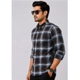 thumbnail image 2 of Men's Cotton Checkered Casual Shirt | Long Sleeve | Button Down Shirt | Regular Fit (Brown-XL), 2 of 5