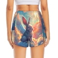 thumbnail image 2 of Lsque Sunshine Winged Rabbit Printed Women's Running Shorts with Liner Pockets,Elastic Quick Dry Workout Athletic Gym Yoga Shorts,Womens High Waist Shorts-XX-Large, 2 of 9