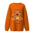 thumbnail image 4 of Patlollav Womens Long Sleeve Christmas Print Tops Blouse Sweatshirts Orange XXL, 4 of 6