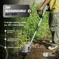 thumbnail image 3 of 20V Cordless Tiller Cultivator, 360RPM Electric Garden Tiller with 2.0Ah Battery & Charger, 9" Tilling Width, 6.6" Depth, Ideal for Lawn, Garden Beds, and Soil Cultivation$$Garden & Patio, 3 of 8