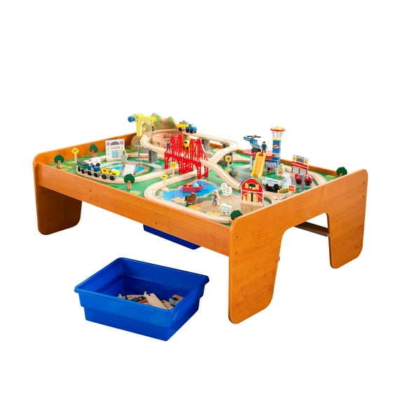 Kidkraft Ride Around Town Train Set Table With 100 Accessories Included