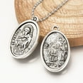 thumbnail image 5 of 200 pc Tibetan style Alloy Pendants ST. FRANCIS OF ASSISI MEDAL Oval Cadmium Free & Lead Free Antique Silver 25x15.5x2.5mm Hole: 1.5mm, 5 of 5