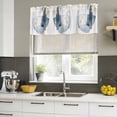 thumbnail image 5 of Navy Blue Abstract Art Valances for Windows, Decorative Rod Pocket Window Valance Curtains, Geometric Luxury Modern Art Short Curtain Drapes for Kitchen/Bathroom/Living Room, 2 Panels, 42" W x 12" L, 5 of 9