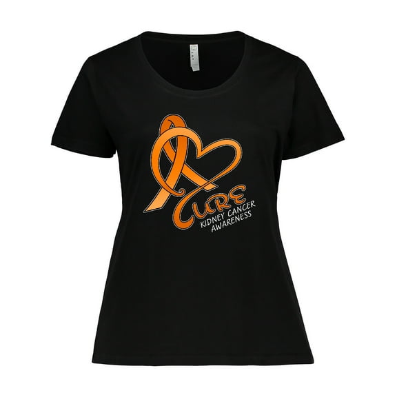 Inktastic Cure- Kidney Cancer Awareness Orange Ribbon Women's Plus Size T-Shirt