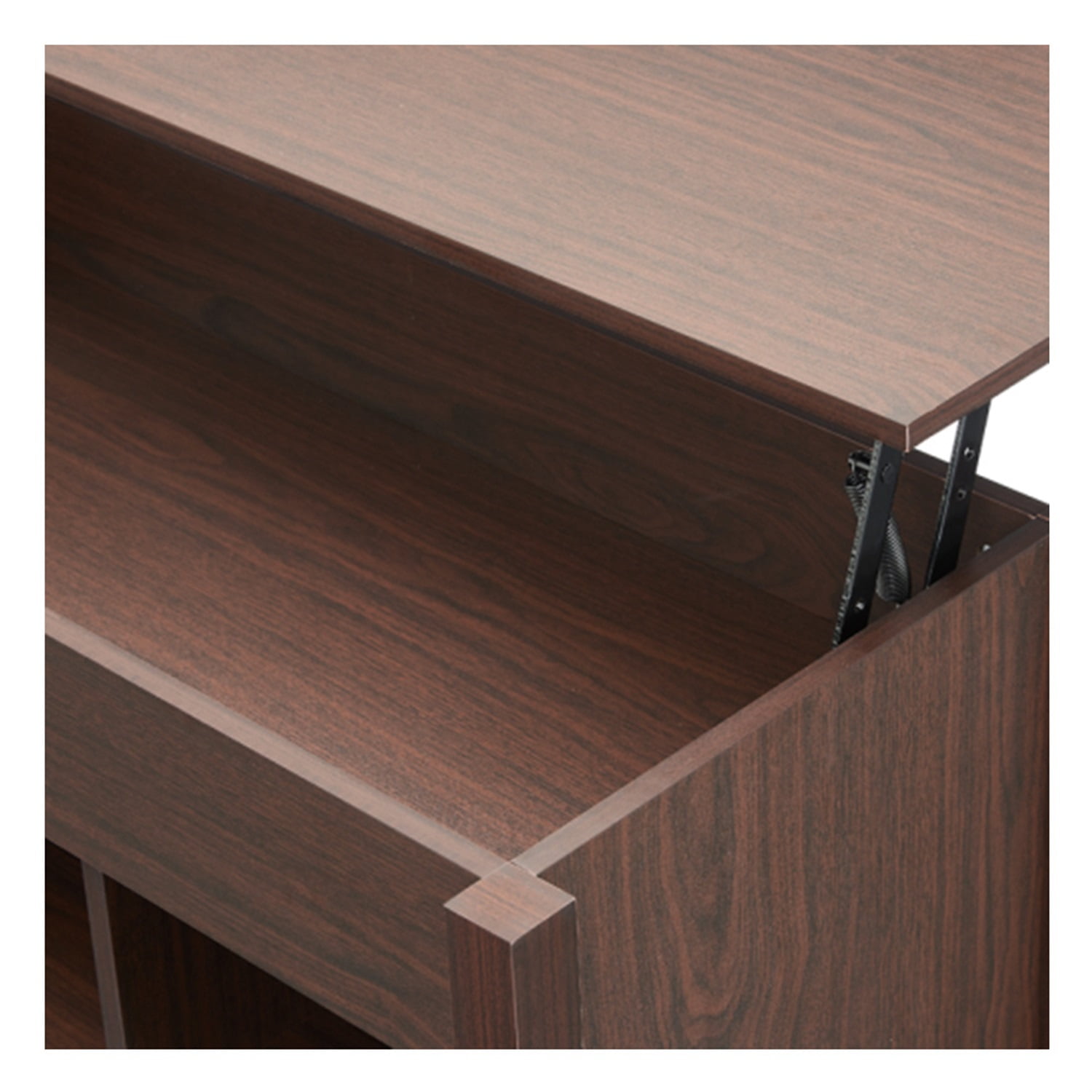 Kadyn Modern Lift Top Coffee Table with 3 Storage Rooms, Wooden Center Coffee Table with Lifting Top, Living Room Table for Family, Brown