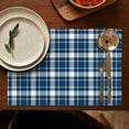 thumbnail image 4 of Set of 6 Organic Plaid Placemats Machine Washable Durable Linen Table Mats Heat Resistant Wrinkle Free Natural Checkered Place Mats for Dining Table Kitchen, 4 of 5