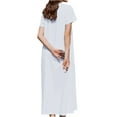 thumbnail image 7 of biudgviw Nightgown for Women Short Sleeve Pleated Sleepshirts Button Crewneck Sleep Dress Comfy Long Nightdress S-XXL, 7 of 7