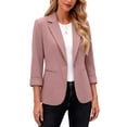 thumbnail image 6 of Zpanxa Womens Winter Jackets Three Quarter Sleeve Button Front Flared Jacket Solid Color Casual Lightweight Versatile with Pockets, 6 of 6