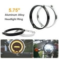 thumbnail image 2 of Universal Black 5.75 Inch Aluminum Round Headlight Housing Headlamp Trim Ring Mount Bracket Motorcycles, 2 of 8