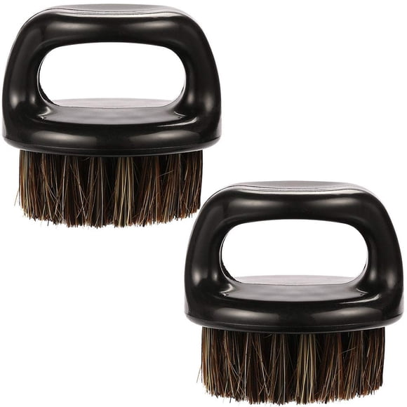 Paquete de 2 cepillos para nudillos para barberos - Borogo Barber Brush para desvanecimientos (herramienta esencial para servicios profesionales de peluquería y aseo) Cepillo para barba, cuello, cara,