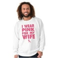 thumbnail image 4 of Wear Pink For My Wife Breast Cancer Men's Crewneck Sweatshirt Brisco Brands S, 4 of 6