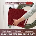 thumbnail image 3 of Bath Mat By LuxUrux-Extra-Soft Plush Bath Shower Bathroom Rug,1'' Chenille Microfiber Material, Super Absorbent Shaggy Bath Rug. Machine Wash & Dry (15 x 23, Maroon-red), 3 of 8