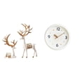 thumbnail image 1 of Reloj de pared moderno con escultura de reno europeo, coleccionable, artesanal, silencioso, con números , decorativo, para el hogar, la oficina, 1 of 8