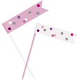 thumbnail image 1 of Unique Party - Adorno para Magdalenas Happy Count Diseño Bandera Cumpleaños - Pack de 6 (Rosa, Blanco), 1 of 2