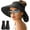 Black+black, variant on Sun Hats for Women Wide Brim Roll-Up Beach Ponytail Hat Packable Foldable Travel Straw Visor
