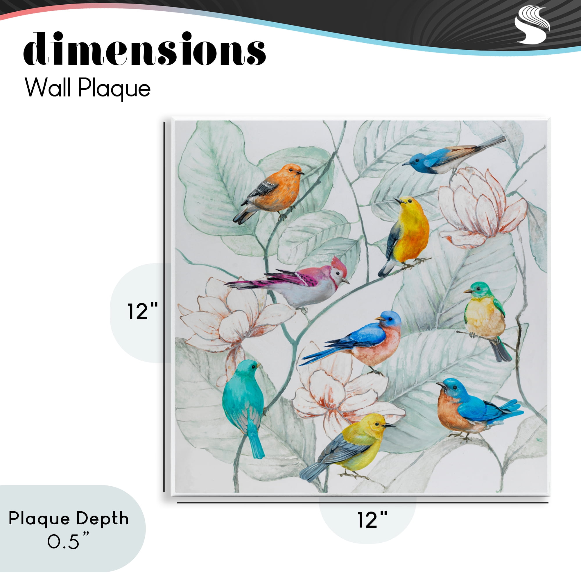 Stupell Industries Colorful Array Of Birds Wall Plaque Art, design by Lorenzo Collective
