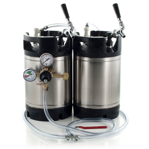 3 Gallon Ball Lock Keg System w/ 2 Faucets, 2 New AIH Kegs 8 Walmart