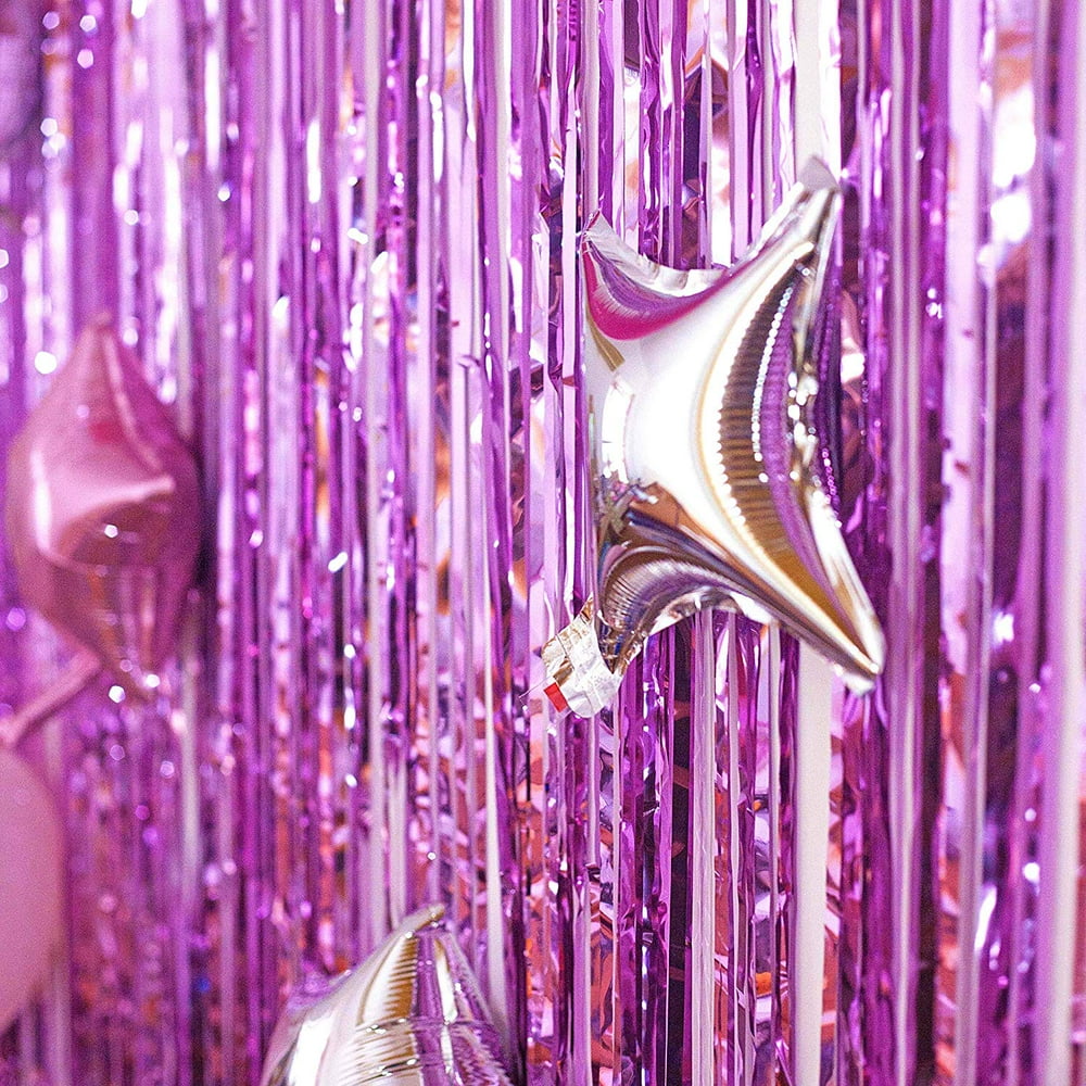 2/3Pcs Foil Fringe Curtain Door Curtain Metallic Tinsel Photo Backdrop