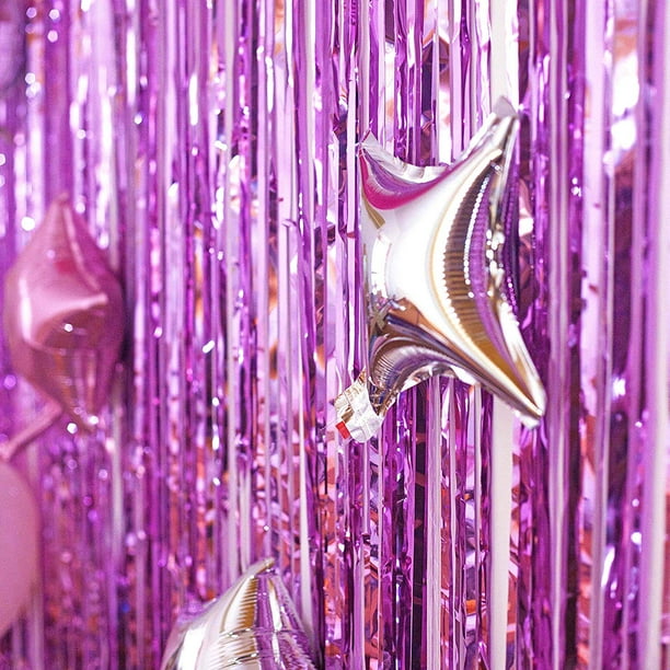 2/3Pcs Foil Fringe Curtain Door Curtain Metallic Tinsel Photo Backdrop Party Wedding Decoration