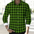thumbnail image 6 of Donemore Men's Long Sleeve Button-Down Collar Checkered Shirt Classic Plaid Print Top Casual Business Trendy Versatile Men's Clothing, 6 of 8